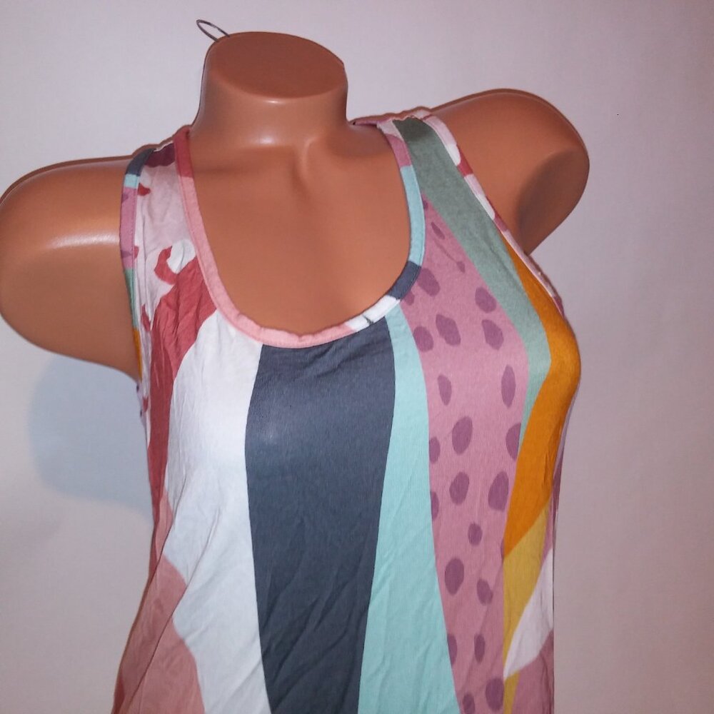 Soma Sleep Shirt Sleepwear Small Colorful Geo Sleeveless Tank Style - Picture 3 of 9